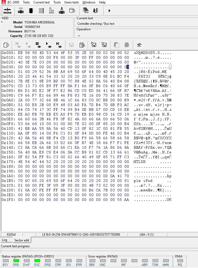 使用PC3000恢复iPod非标准硬盘里的视频
