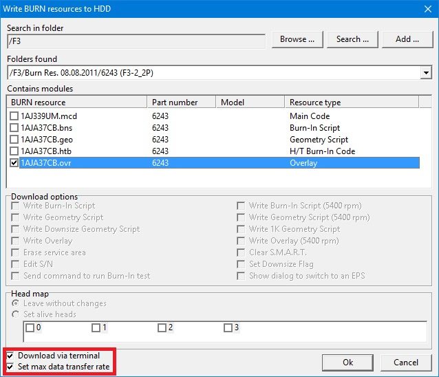 PC-3000 for HDD. Samsung HDD如何使用BURN