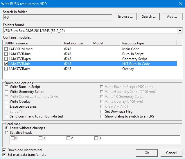 PC-3000 for HDD. Samsung HDD如何使用BURN