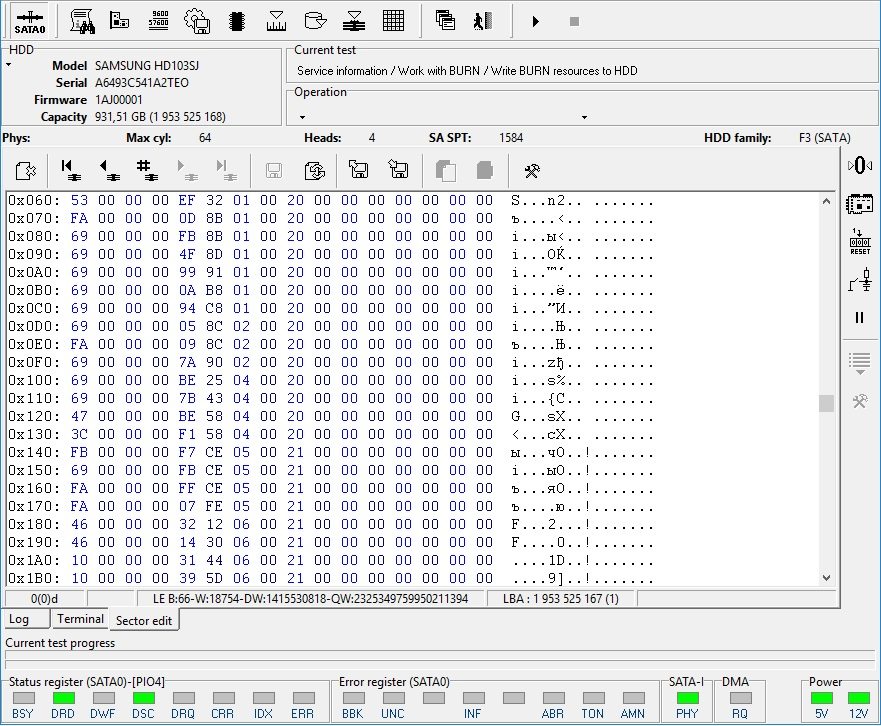 PC-3000 for HDD. Samsung HDD如何使用BURN