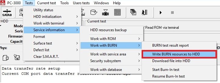PC-3000 for HDD. Samsung HDD如何使用BURN