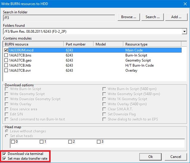PC-3000 for HDD. Samsung HDD如何使用BURN