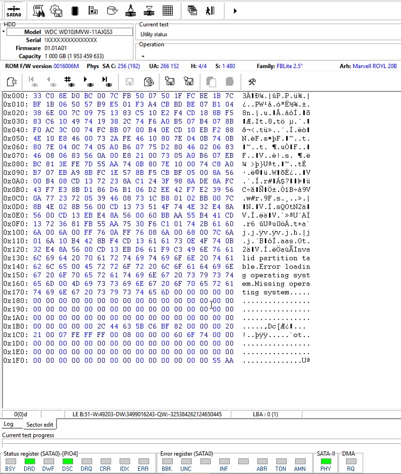 PC3000 for HDD解决Western Digital西部数据硬盘如何解决从未设置密码的密码问题