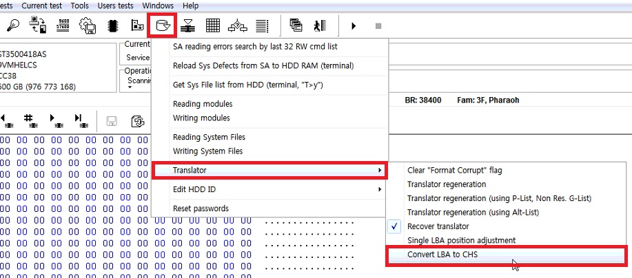 如何使用PC3000 for HDD Seagate F3系列硬盘，手动翻译器恢复过程与Track缺陷处理方法