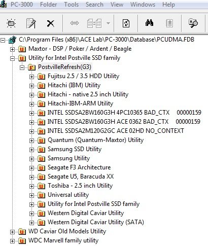 PC-3000 Database 硬盘固件数据库 文件夹出现问题解决办法